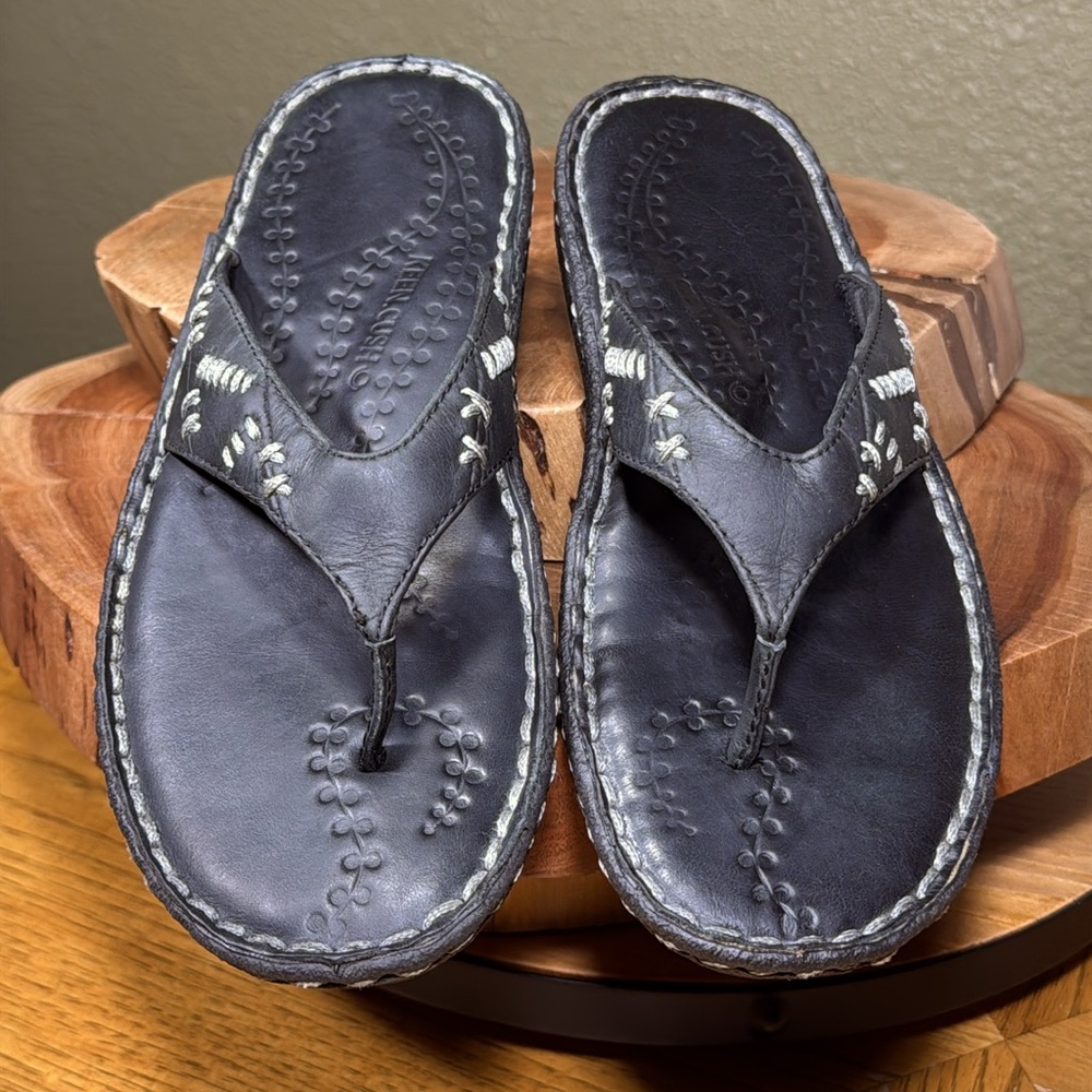 RARE KEEN BREE LEATHER THONG SANDALS - Picture 4 of 13